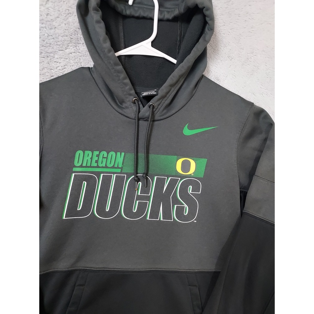 Oregon Ducks Hoodie Mens Small Nike NCAA On Field Dri Fit Fleece Black Gray S - Picture 4 of 10